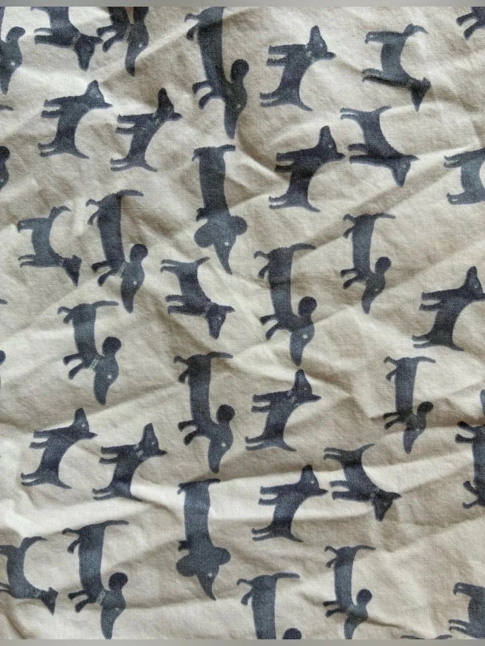 Pottery Barn Kids Watercolor Dog Blue Dachshund Crib Sheet